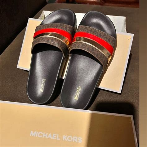 michael kors lack slipper|Michael Kors slides women's.